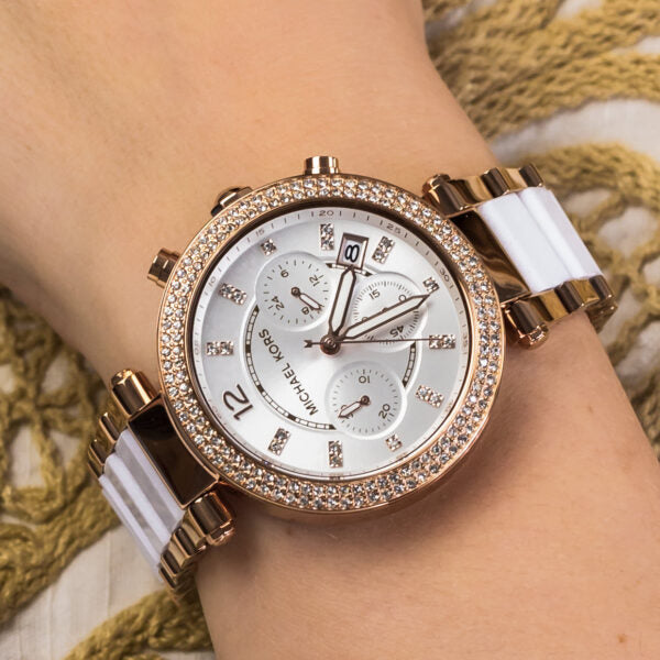  Shop Authentic Michael Kors Parker White Dial Two Tone Steel Strap Watch for Women - MK5774 - Luxxuri