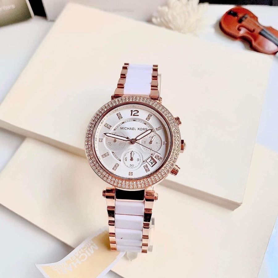  Shop Authentic Michael Kors Parker White Dial Two Tone Steel Strap Watch for Women - MK5774 - Luxxuri