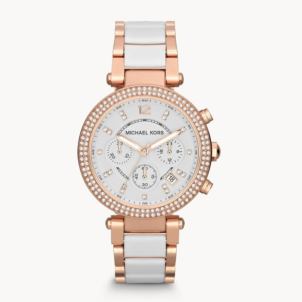  Shop Authentic Michael Kors Parker White Dial Two Tone Steel Strap Watch for Women - MK5774 - Luxxuri