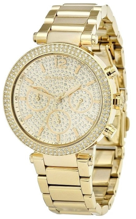 Michael Kors Parker Gold Dial Gold Steel Strap Watch for Women - MK5856