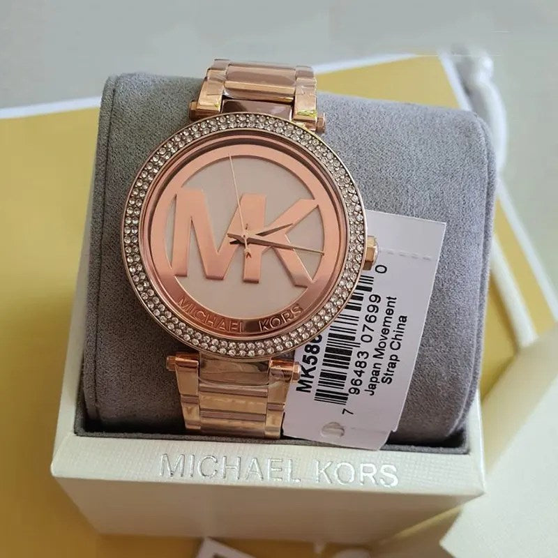  Shop Authentic Michael Kors Parker Rose Gold Dial Rose Gold Steel Strap Watch for Women - MK5865 - Luxxuri