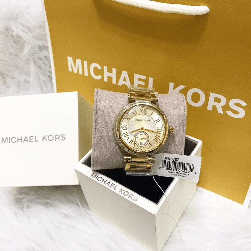  Shop Authentic Michael Kors Skylar Gold Dial Gold Steel Strap Watch for Women - MK5867 - Luxxuri