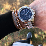  Shop Authentic Michael Kors Everest Chronograph Black Dial Rose Gold Steel Strap Watch For Women - MK5875 - Luxxuri