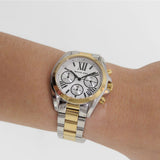  Shop Authentic Michael Kors Bradshaw Chronograph Silver Dial Two Tone Steel Strap Watch For Women - MK5912 - Luxxuri