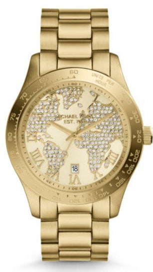  Shop Authentic Michael Kors Layton Chronograph Gold Dial Gold Steel Strap Watch for Women - MK5959 - Luxxuri
