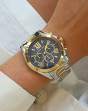  Shop Authentic Michael Kors Bradshaw Blue Dial Two Tone Steel Strap Watch for Women - MK5976 - Luxxuri