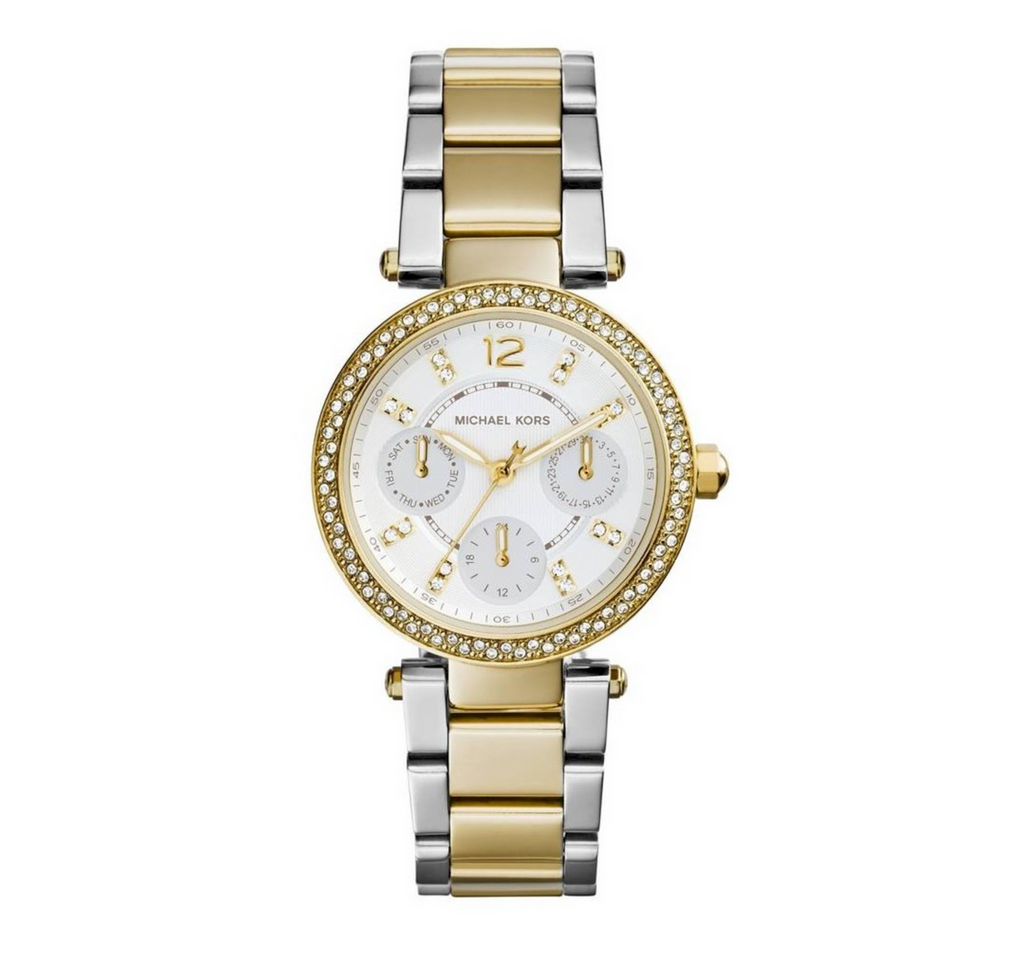  Shop Authentic Michael Kors Parker White Dial Two Tone Steel Strap Watch for Women - MK6055 - Luxxuri