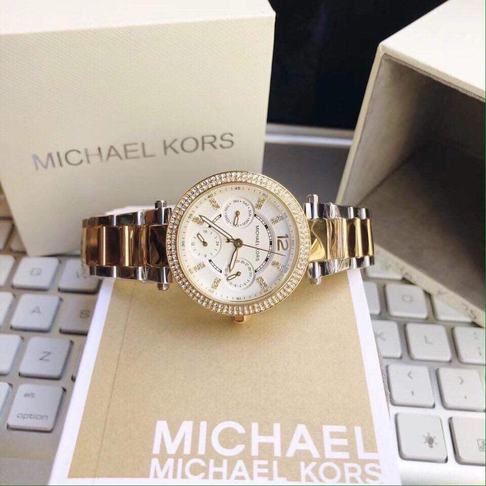  Shop Authentic Michael Kors Parker White Dial Two Tone Steel Strap Watch for Women - MK6055 - Luxxuri