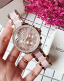  Shop Authentic Michael Kors Wren Crystals Rose Gold Dial Rose Gold Steel Strap Watch for Women - MK6096 - Luxxuri