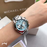  Shop Authentic Michael Kors Bradshaw Chronograph Blue Dial Silver Steel Strap Watch For Women - MK6099 - Luxxuri