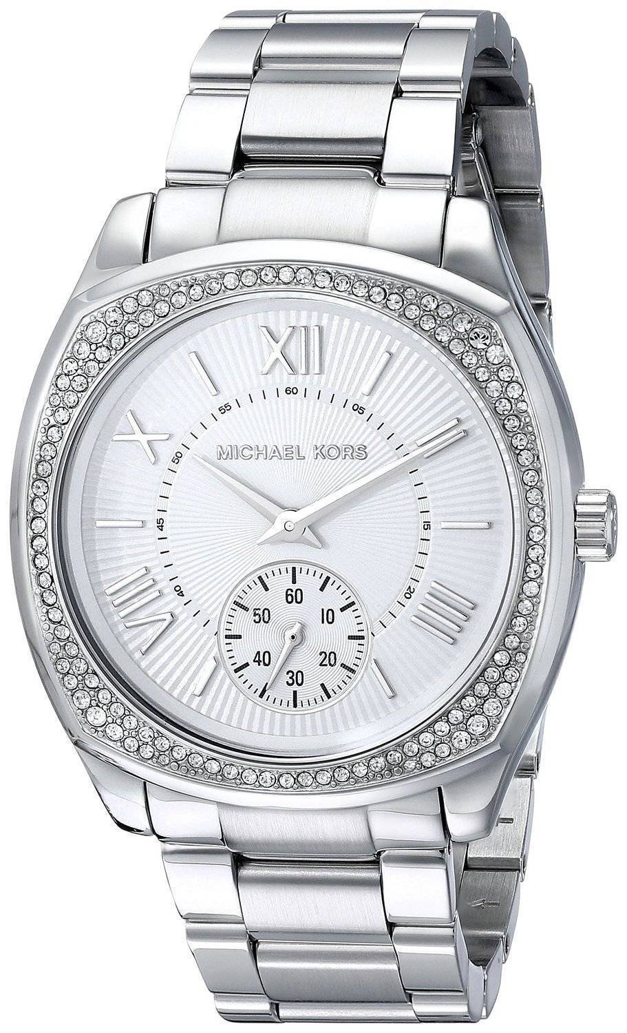  Shop Authentic Michael Kors Bryn Quartz Silver Dial Silver Steel Strap Watch For Women - MK6133 - Luxxuri