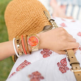  Shop Authentic Michael Kors Runway Chronograph Orange Dial Gold Steep Strap Watch For Women - MK6162 - Luxxuri