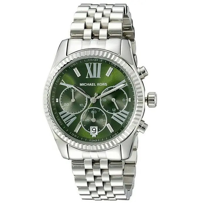  Shop Authentic Michael Kors Lexington Quartz Green Dial Silver Steel Strap Watch For Women - MK6222 - Luxxuri