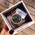  Shop Authentic Michael Kors Parker Chronograph Green Dial Gold Steel Strap Watch for Women - MK6263 - Luxxuri
