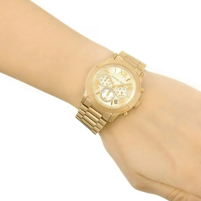 Michael Kors Cooper Gold Dial Gold Steel Strap Watch for Women - MK6274