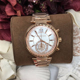  Shop Authentic Michael Kors Sawyer Mother of Pearl White Dial Rose Gold Steel Strap Watch for Women - MK6282 - Luxxuri