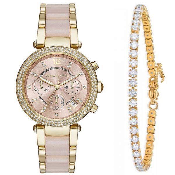  Shop Authentic Michael Kors Parker Gold Dial Two Tone Steel Strap Watch for Women - MK6326 - Luxxuri