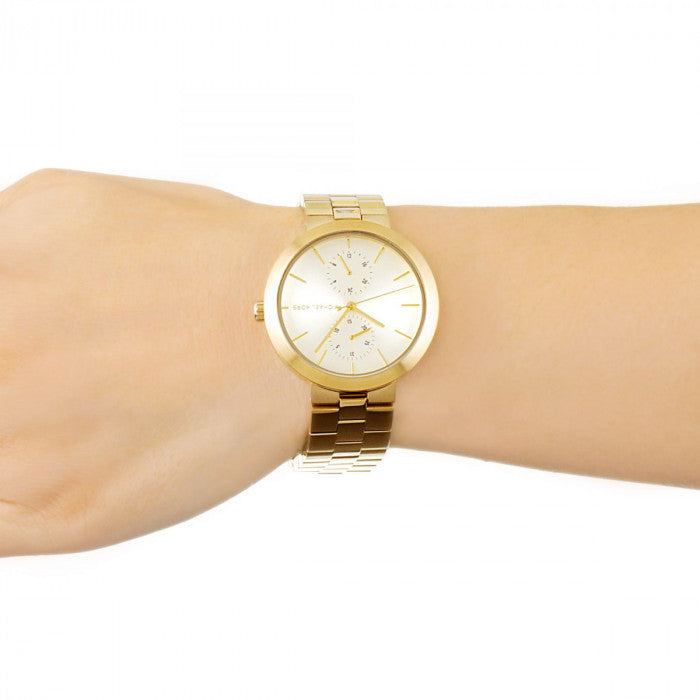  Shop Authentic Michael Kors Garner Quartz Gold Dial Gold Steel Strap Watch For Women - MK6408 - Luxxuri