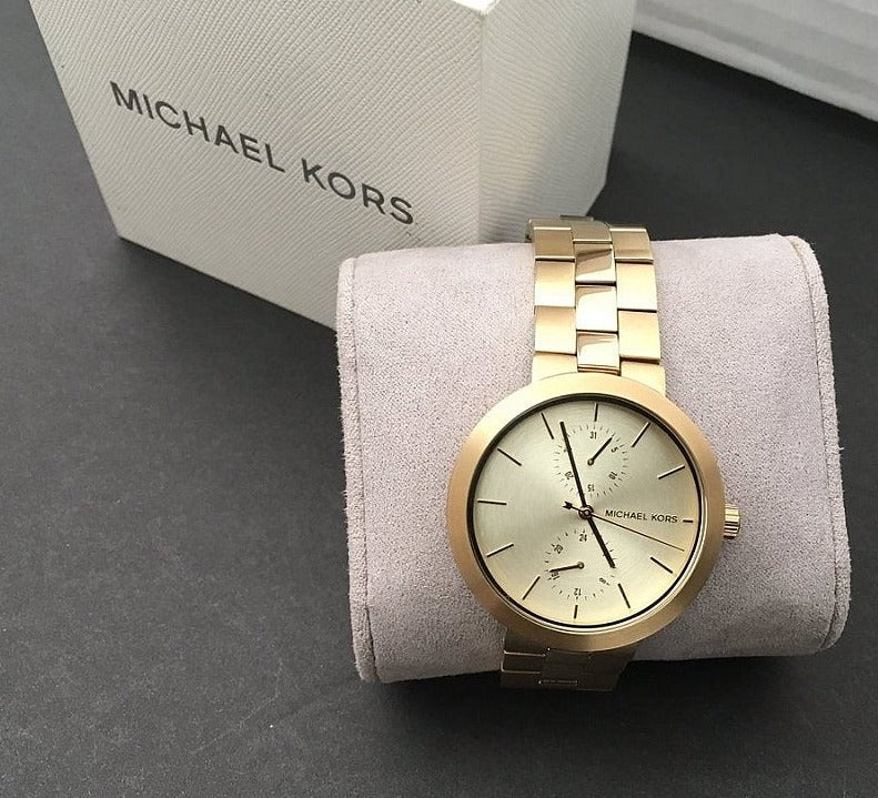  Shop Authentic Michael Kors Garner Quartz Gold Dial Gold Steel Strap Watch For Women - MK6408 - Luxxuri