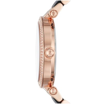 Michael Kors Parker Mother of Pearl Black Dial Two Tone Steel Strap Watch for Women - MK6414