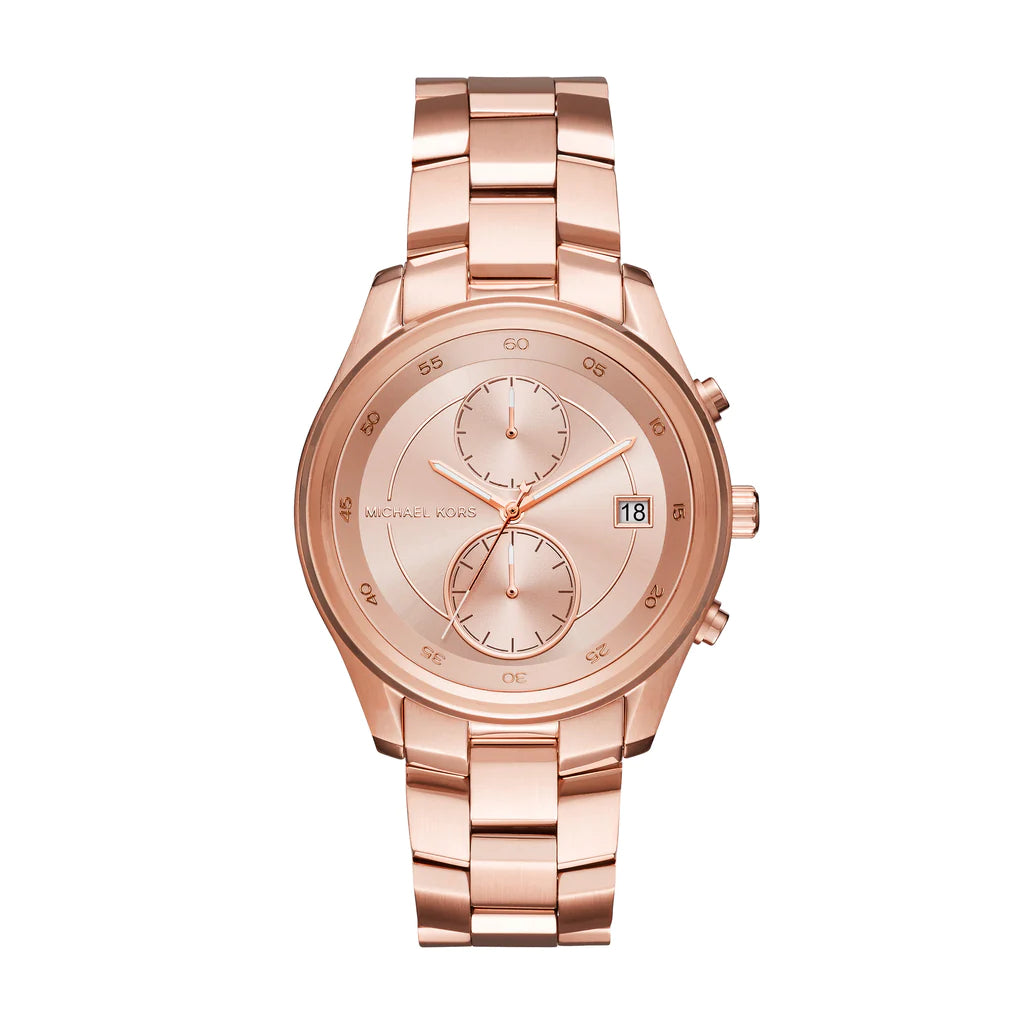  Shop Authentic Michael Kors Briar Quartz Rose Gold Dial Rose Gold Steel Strap Watch For Women - MK6465 - Luxxuri