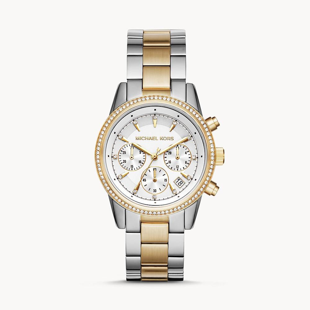  Shop Authentic Michael Kors Ritz White Dial Two Tone Steel Strap Watch for Women - MK6474 - Luxxuri