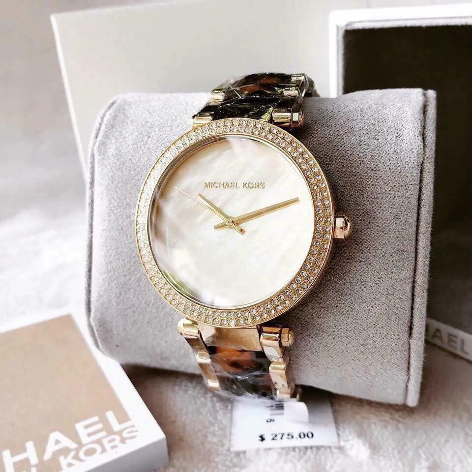  Shop Authentic Michael Kors Parker Mother Of Pearl White Dial Two Tone Steel Strap Watch For Women - MK6518 - Luxxuri