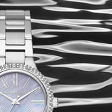 Shop Authentic Michael Kors Taryn Mother of Pearl Purple Dial Silver Steel Strap Watch For Women - MK6562 - Luxxuri