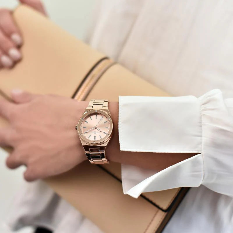  Shop Authentic Michael Kors Channing Quartz Rose Gold Dial Rose Gold Steel Strap Watch For Women - MK6624 - Luxxuri