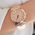  Shop Authentic Michael Kors Channing Quartz Rose Gold Dial Rose Gold Steel Strap Watch For Women - MK6624 - Luxxuri