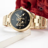  Shop Authentic Michael Kors Runway Quartz Black Dial Gold Steel Strap Watch For Women - MK6682 - Luxxuri