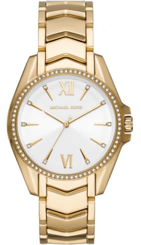  Shop Authentic Michael Kors Whitney Three-Hand White Dial Gold Steel Strap Watch For Women - MK6693 - Luxxuri
