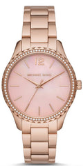  Shop Authentic Michael Kors Layton Three Hand Pink Dial Rose Gold Steel Strap Watch For Women - MK6848 - Luxxuri