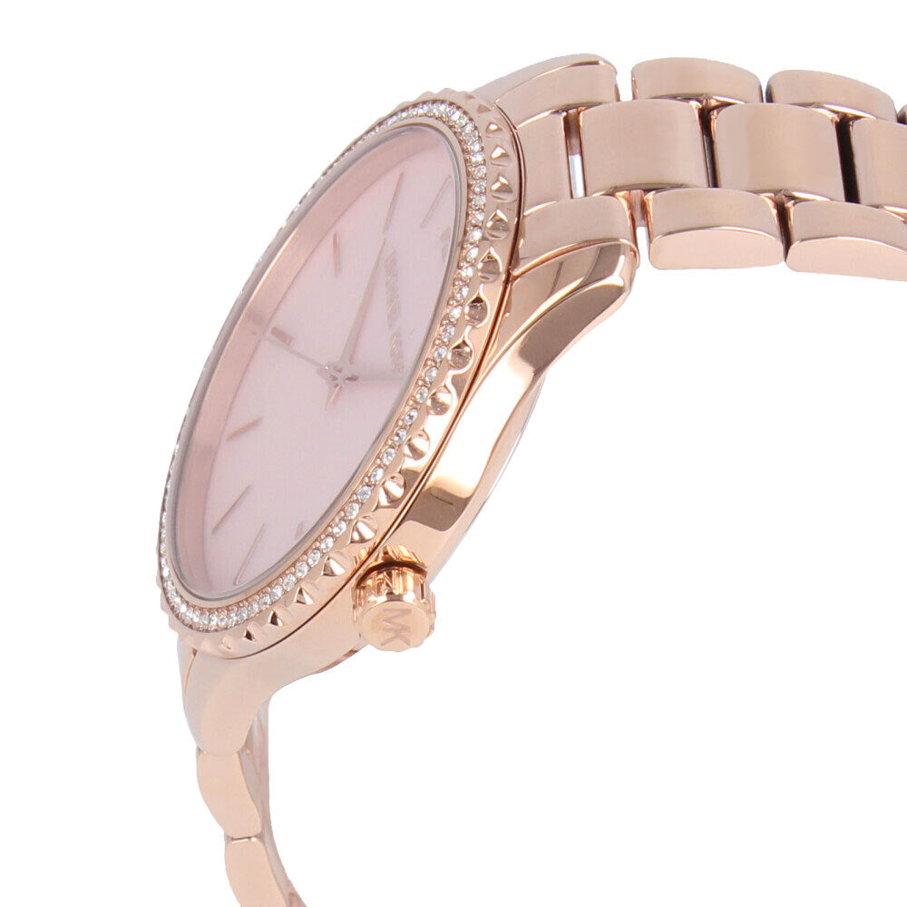  Shop Authentic Michael Kors Layton Three Hand Pink Dial Rose Gold Steel Strap Watch For Women - MK6848 - Luxxuri