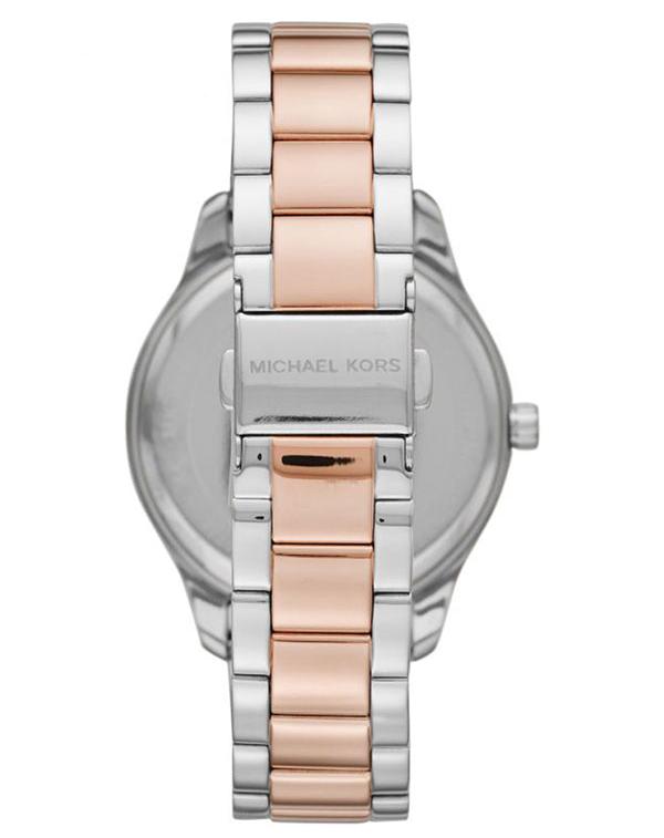  Shop Authentic Michael Kors Layton Three Hand Mother of Pearl White Dial Two Tone Steel Strap Watch For Women - MK6849 - Luxxuri