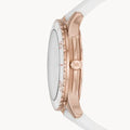 Michael Kors Runway Quartz White Dial White Rubber Strap Watch For Women - MK6853
