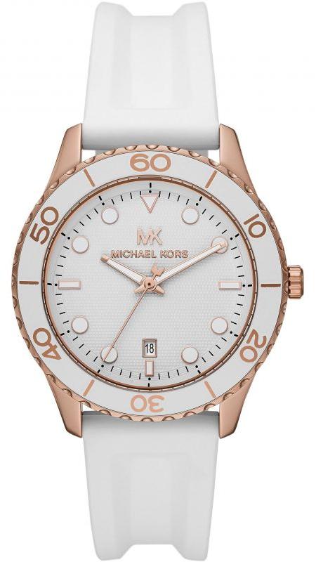  Shop Authentic Michael Kors Runway Quartz White Dial White Rubber Strap Watch For Women - MK6853 - Luxxuri
