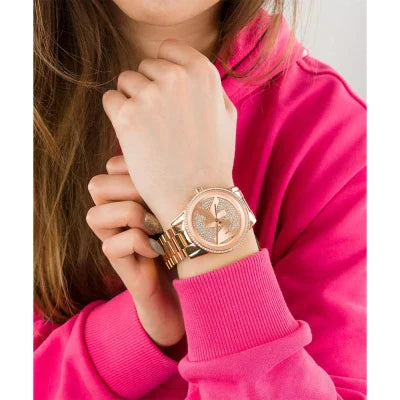  Shop Authentic Michael Kors Ritz Analog Crystals Silver Dial Rose Gold Steel Strap Watch for Women - MK6863 - Luxxuri