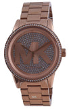  Shop Authentic Michael Kors Ritz Analog Crystals Silver Dial Rose Gold Steel Strap Watch for Women - MK6863 - Luxxuri