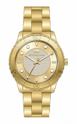  Shop Authentic Michael Kors Runway Three-Hand Gold Dial Gold Steel Strap Watch For Women - MK6911 - Luxxuri