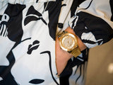  Shop Authentic Michael Kors Runway Three-Hand Gold Dial Gold Steel Strap Watch For Women - MK6911 - Luxxuri