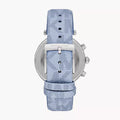  Shop Authentic Michael Kors Parker Silver Dial Blue Leather Strap Watch For Women - MK6936 - Luxxuri