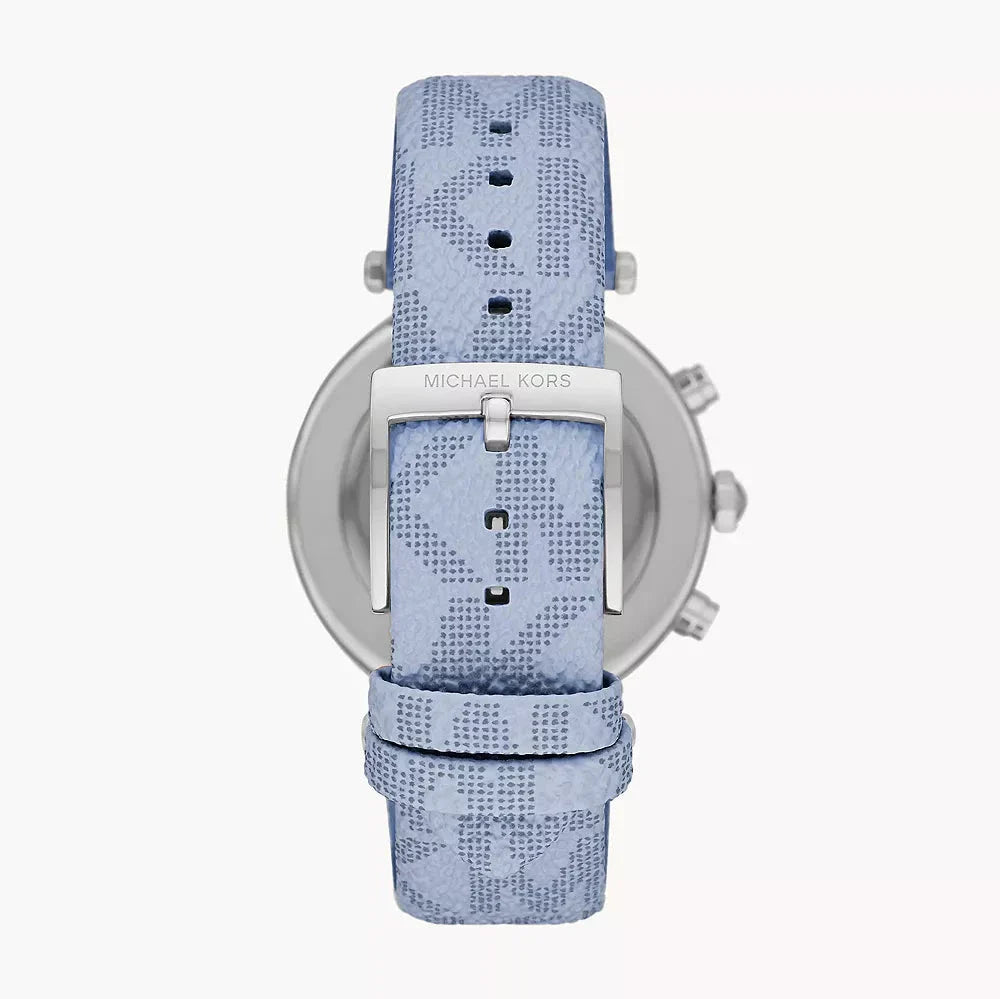  Shop Authentic Michael Kors Parker Silver Dial Blue Leather Strap Watch For Women - MK6936 - Luxxuri