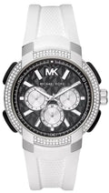  Shop Authentic Michael Kors Sidney Multifunction Black Dial White Silicone Strap Watch For Women - MK6947 - Luxxuri