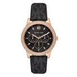  Shop Authentic Michael Kors Tibby Multifunction Black Dial Black Leather Strap Watch For Women - MK6968 - Luxxuri