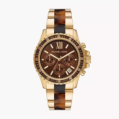  Shop Authentic Michael Kors Everest Chronograph Brown Dial Two Tone Steel Strap Watch For Women - MK6973 - Luxxuri