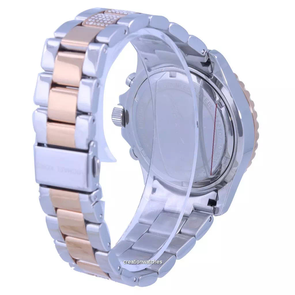  Shop Authentic Michael Kors Everest Chronograph Silver Dial Two Tone Steel Strap Watch For Women - MK6975 - Luxxuri