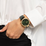  Shop Authentic Michael Kors Parker Chronograph Green Dial Green Leather Strap Watch For Women - MK6985 - Luxxuri