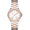  Shop Authentic Michael Kors Lennox Three Hand Quartz Silver Dial Two Tone Steel Strap Watch For Women - MK6989 - Luxxuri