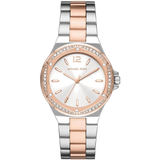  Shop Authentic Michael Kors Lennox Three Hand Quartz Silver Dial Two Tone Steel Strap Watch For Women - MK6989 - Luxxuri